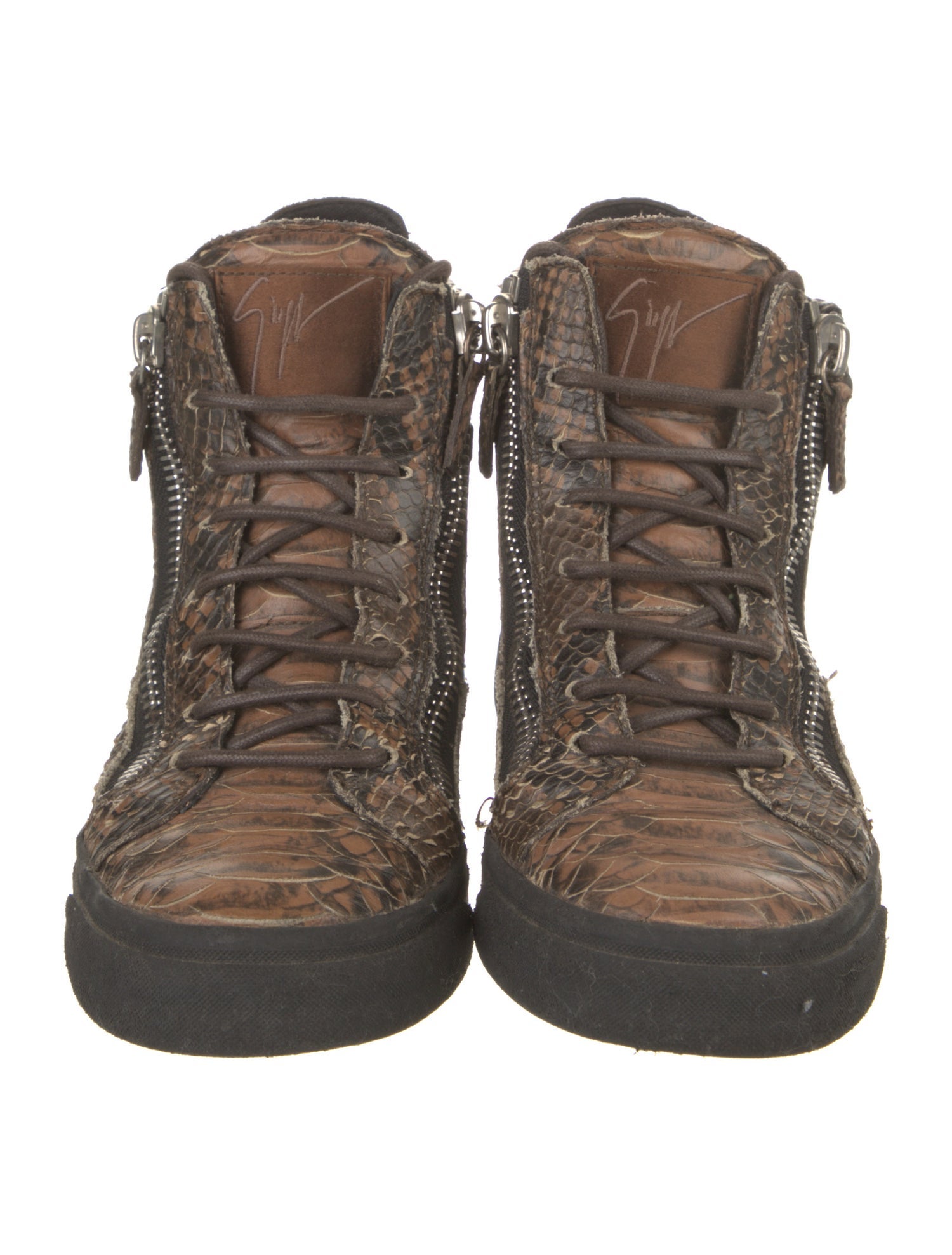 Giuseppe Zanotti Embossed Leather Animal Print Sneakers